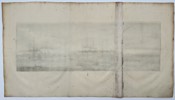 Cornelis de Bruyn (1652–1726) – Panoramic View of the Harbor of Arkhangelsk in Russia - Etching (1711)