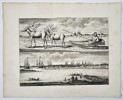 Cornelis de Bruyn (1652–1726) – Samoyed Sledge and the Shipyard of Arkhangelsk – Etching (1711)