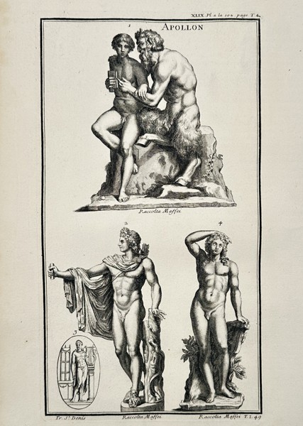 Bernard de Montfaucon (1655–1741) – Representations of Apollo and Pan – Engraving (1719)