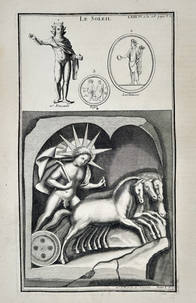 Bernard de Montfaucon (1655–1741) – Classical Representations of the Sun – Engraving (1719)