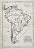 Rigobert Bonne (1727–1794) – Map of South America - Brazil, Paraguay and Peru – Engraving (1780)