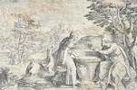Cornelis Cort (1533–1578), after Federico Zuccaro – Christ and the Samaritan Woman at the Well – Engraving (1568)