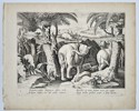 Jan van der Straet (1523–1605), after – Troglodytes Hunting Elephants with Axes – Engraving (1596)