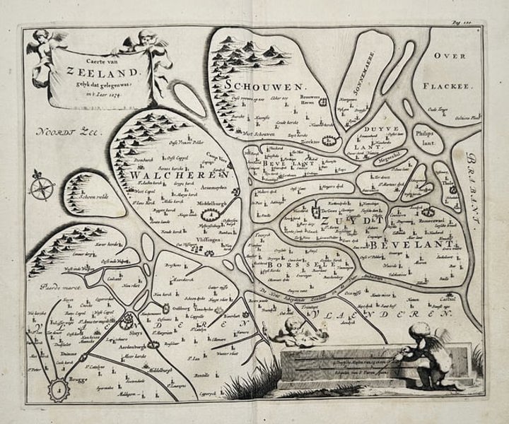 Matthaeus Smallegange (1624–1710) – Map of Zeeland (Netherlands) – Engraving