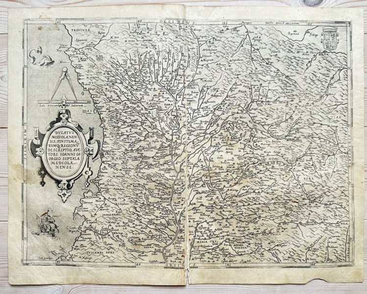 Abraham Ortelius (1527–1598) – Map of the Italy - Duchy of Milan – Engraved Map