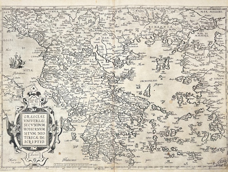Abraham Ortelius (1527–1598) – Map of Greece and the Greek Islands - Engraving