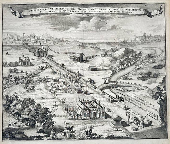 G. W. de Hennin (fl. 1770–1790) – View of the Roman Road Outside the City