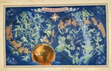 Lucien Boucher (1889–1971) – Air France Celestial Route Map – Lithograph (1950)