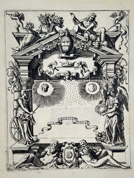 Girolamo Ruscelli (1504–1566) – Allegorical Coat of Arms with Celestial Emblems