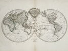 Jean-Baptiste Tardieu (1768–1837) – World Map in Two Hemispheres – World Map - Hand-coloured engraving (1812)
