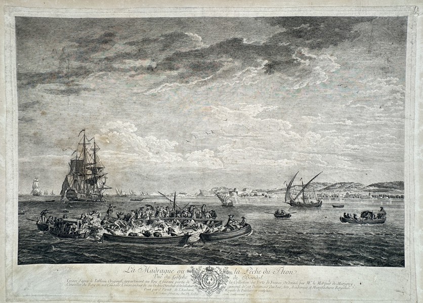 Charles Nicolas Cochin the Younger (1715–1790) – The Tuna Hunt – Copperplate engraving