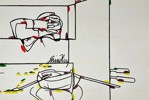 Valerio Adami – Untitled (Interior Scene) – Original Lithograph