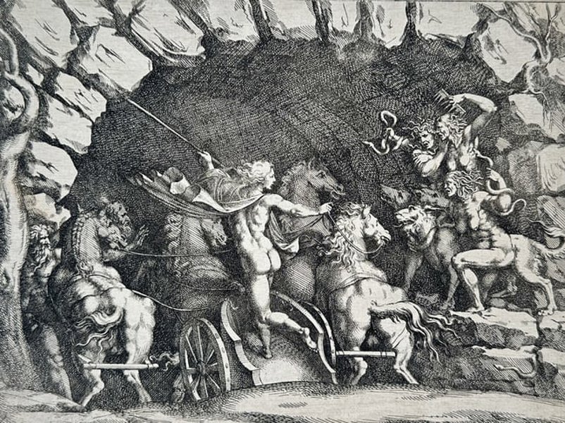 Giulio Romano (c. 1499–1546), after – The Fall of the Giants – Engraving