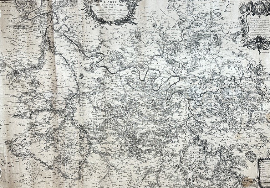 Alexis-Hubert Jaillot (1632?-1712) - Rare Wall Map of Paris - Carte particulière des environs de Paris