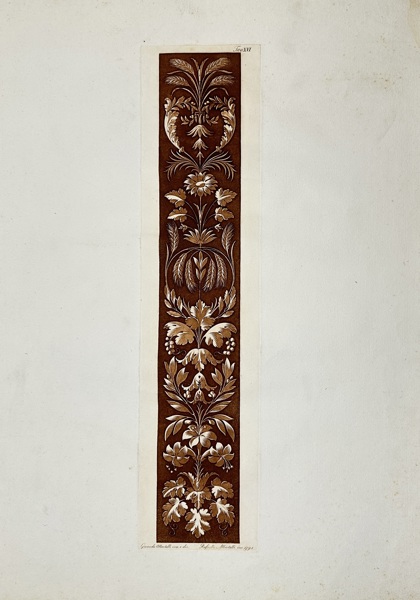 Raffaello Albertolli, Giovanni Albertolli (1742–1839) – Floral Decorative Motif – Engraving (c. 1794)