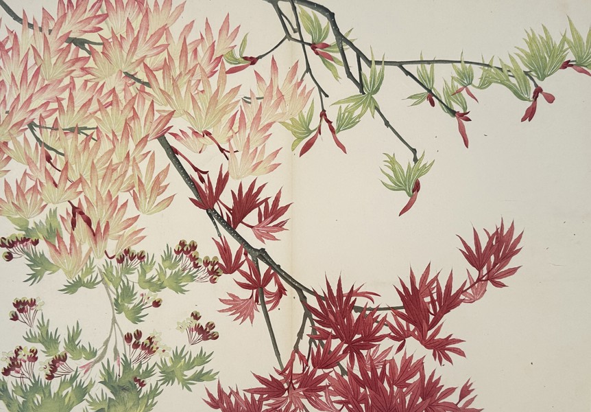 Tanigami Konan (1879–1928) – Japanese Maple Leaves – Woodblock print (1923)