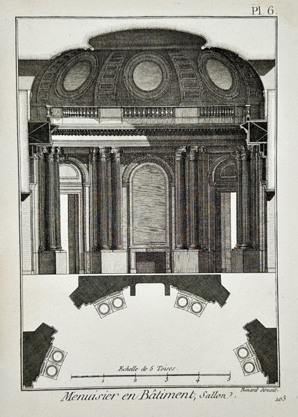 Denis Diderot (1713–1784) – Menuisier en Bâtiment, Sallon – Engraving (1769)