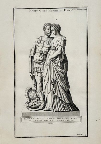 Bernard de Montfaucon (1655–1741) – Greek Male and Female Costume – Engraving (1719)
