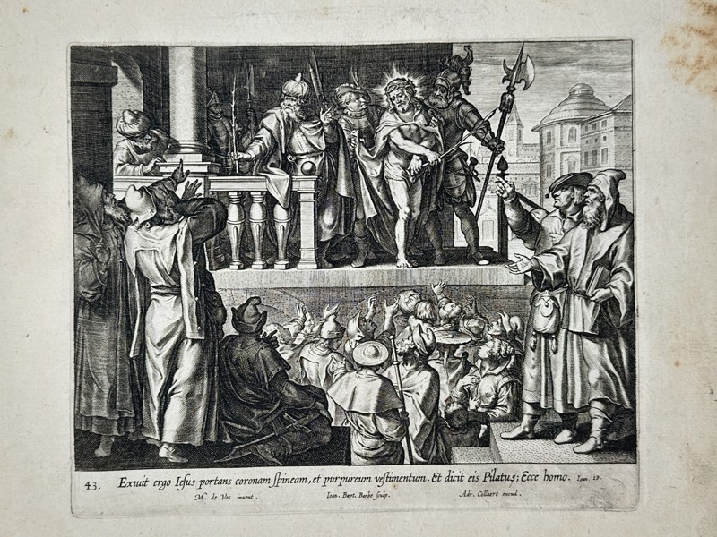 Marten de Vos (1532-1603) – View of Ecce Homo – Engraving (1585)