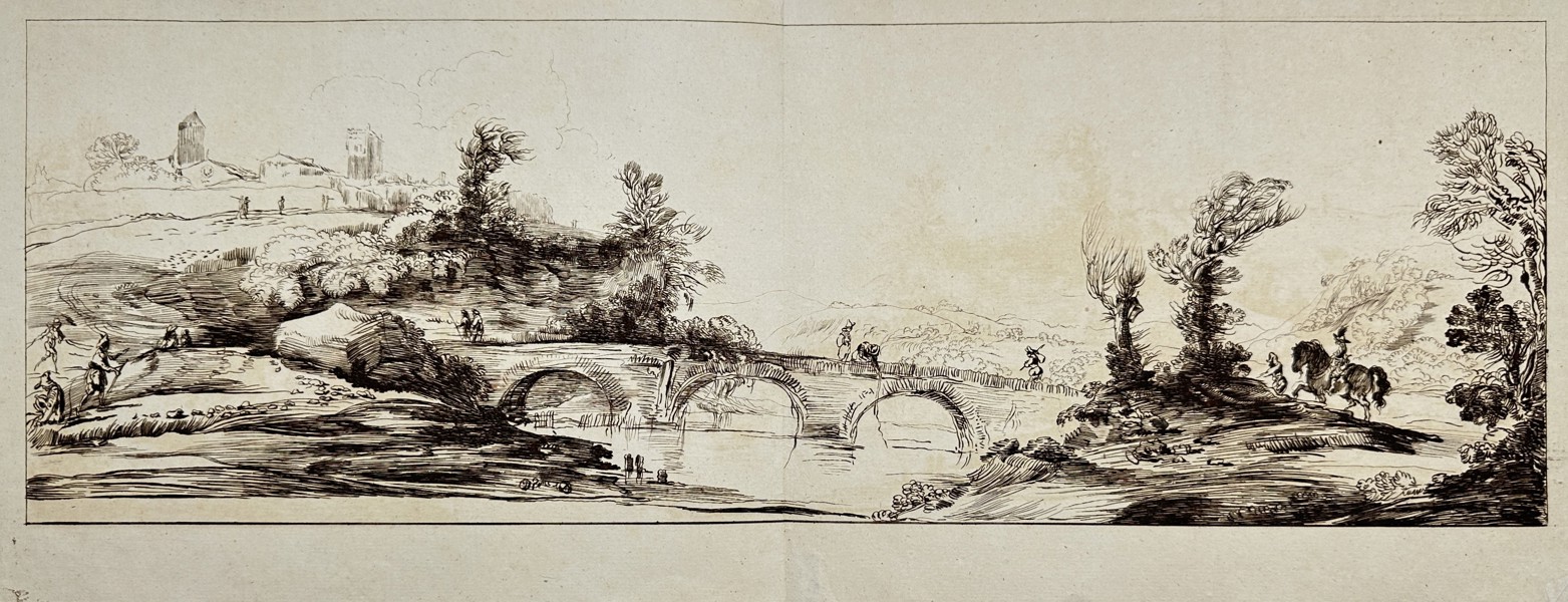 Francesco Bartolozzi (1727-1815) - Lines in a Landscape - After: Giovanni Francesco Barbieri (Guercino)