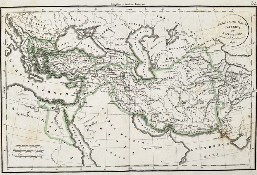 Guillaume Delisle (1675–1726) – Map of the Empire and Expeditions of Alexander the Great – Middle East and Central Asia – Hand-coloured engraving (1827)
