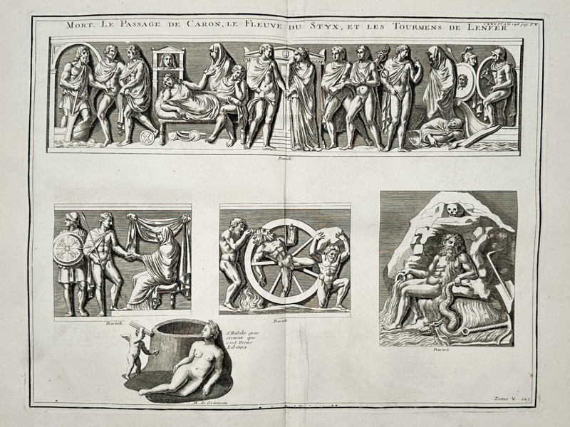 Bernard de Montfaucon (1655–1741) – View of Charon’s Passage and the Torments of Hell – Engraving (1719–1724)