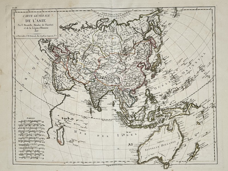 Edme Mentelle (1730–1815) – Map of Asia – Asia and Oceania – Engraving (1823)