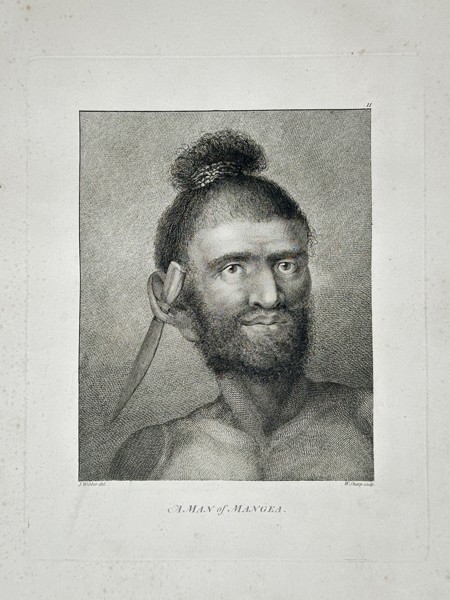 John Webber (1751–1793) – View of a Man of Mangea – Oceania – Large Folio Engraving (1784)