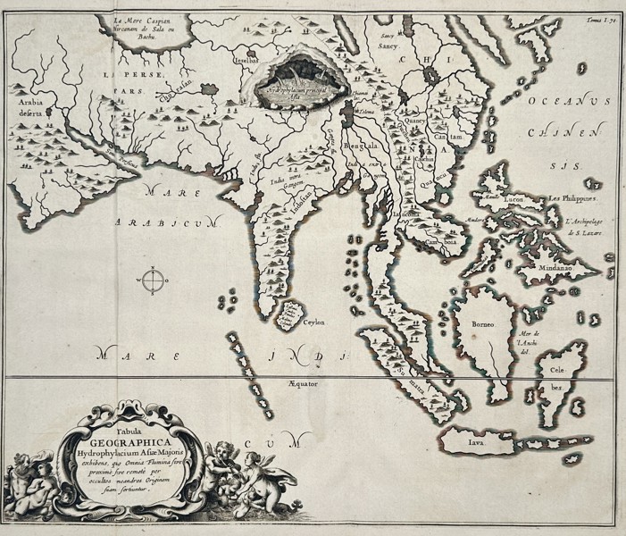Athanasius Kircher (1602-1680) – Map of Asia and Southeast Asia – Etching (1665)