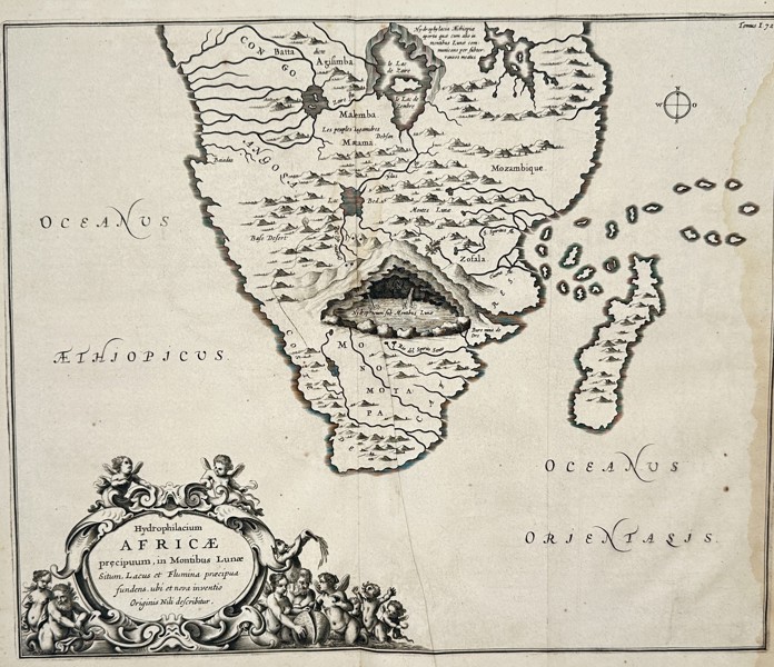 Athanasius Kircher (1602-1680) – Map of Southern Africa and the Nile Sources – Etching (1665)