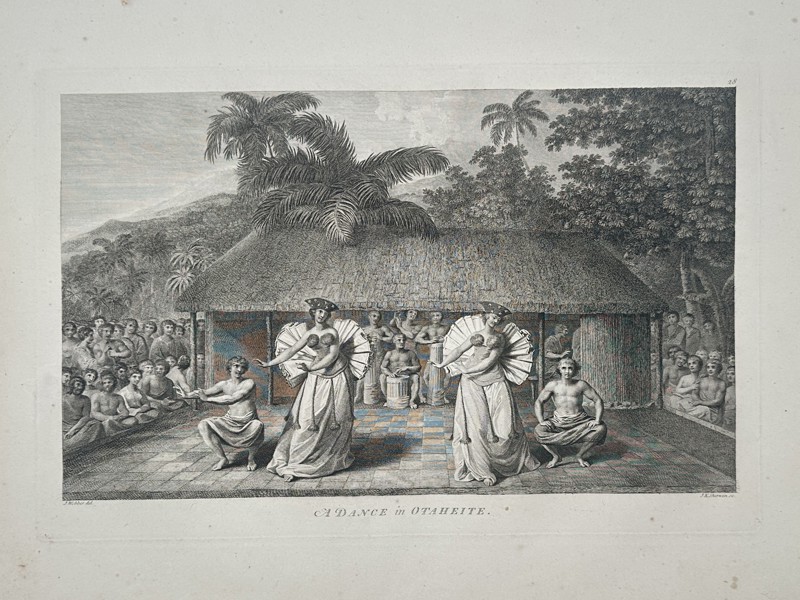 John Webber (1751-1793) – View of a Dance in Otaheite – Etching and engraving (1784)