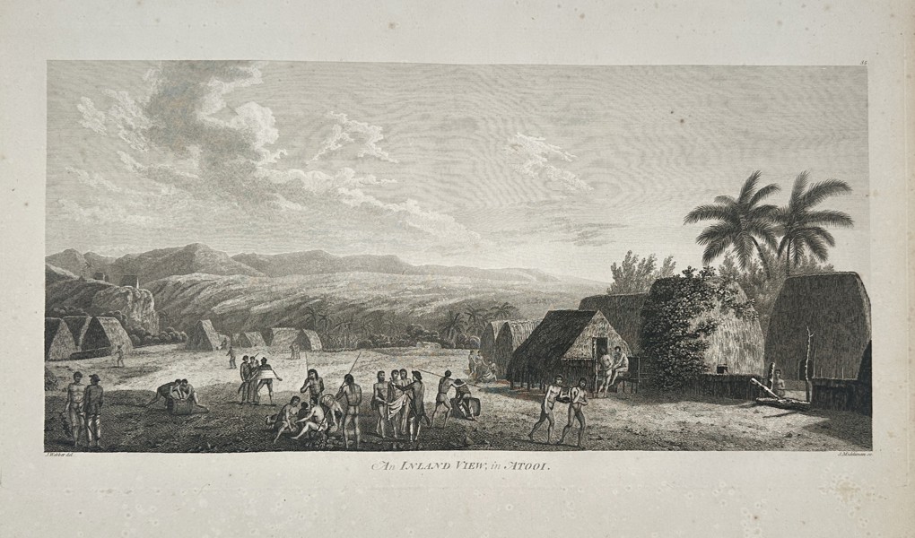 John Webber (1751-1793) – An Inland View in Atooi – Etching and engraving (1784)