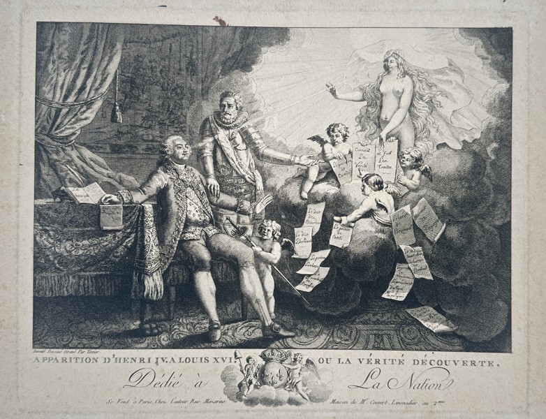 Glon-Gabriel-Guillaume Texier (1750–1811) – Apparition of Henry IV to Louis XVI – Etching and engraving (1790)