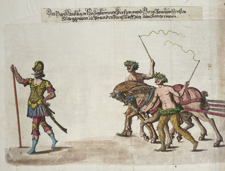 Balthasar Küchler (1571–1641) – Procession of the Margrave of Brandenburg for the Ring Tilt – Hand-coloured etching (1611)
