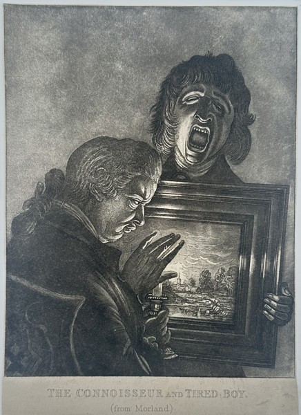 Henry Robert Morland (1716–1797) – The Connoisseur and Tired Boy – Mezzotint (1773)