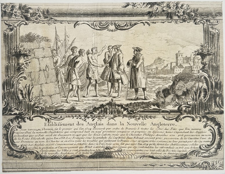 Jean-Baptiste-Claude Delisle de Sales (1741–1816) – Establishment of the English in New England – Etching and engraving (1780)