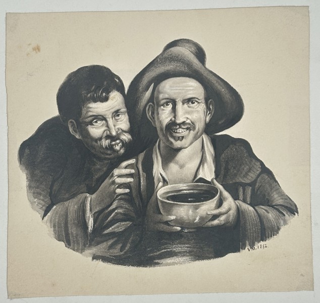 Victor Mottez (1809–1897) – The Triumph of Bacchus – Lithograph (1852)