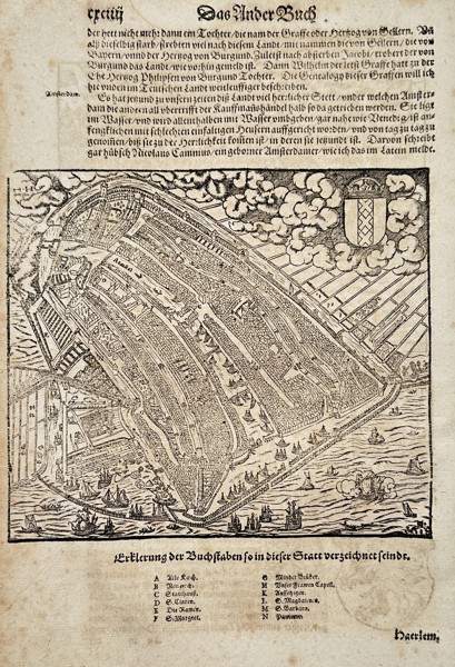 Sebastian Münster (1488–1552) – Map of Amsterdam – Netherlands – Woodcut (1550)