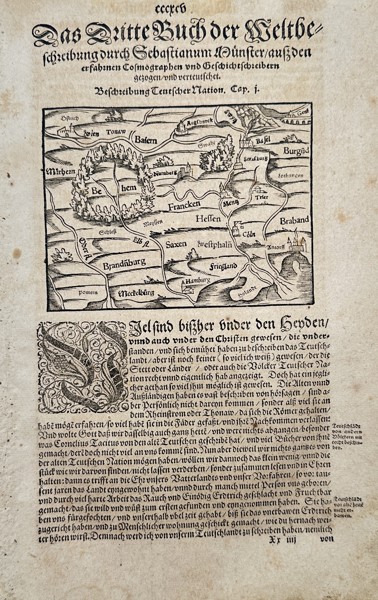 Sebastian Münster (1488–1552) – Map of Germany and Central Europe – Germany – Woodcut (1550)