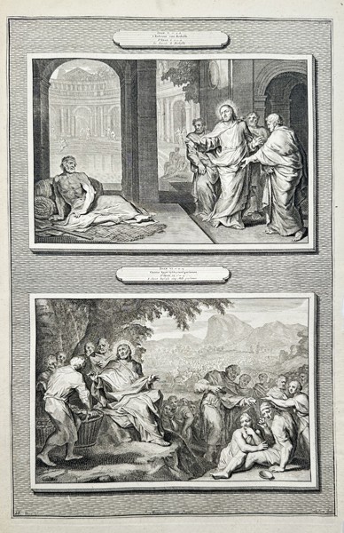 Ottomar Elliger the Younger (1666–1735) – Set of 2: Biblical Scenes of Christ – Engraving (1700)