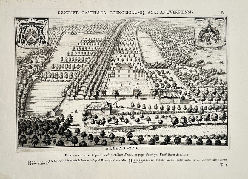 Jacob Le Roy (1633–1719) – View of Berentrode Manor – Belgium – Engraving (1694)