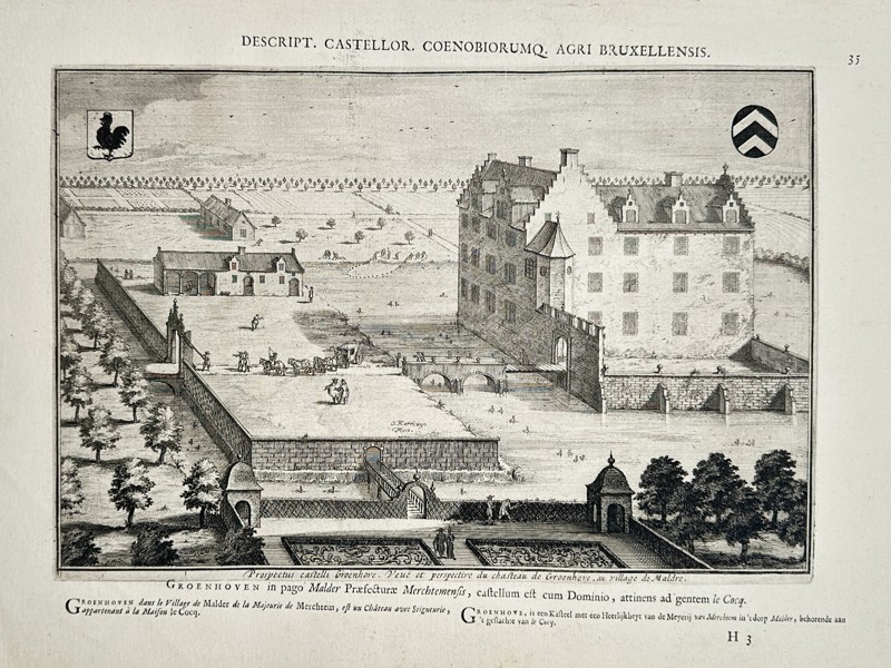 Jacob Le Roy (1633–1719) – View of Groenhoven Castle – Belgium – Engraving (1694)
