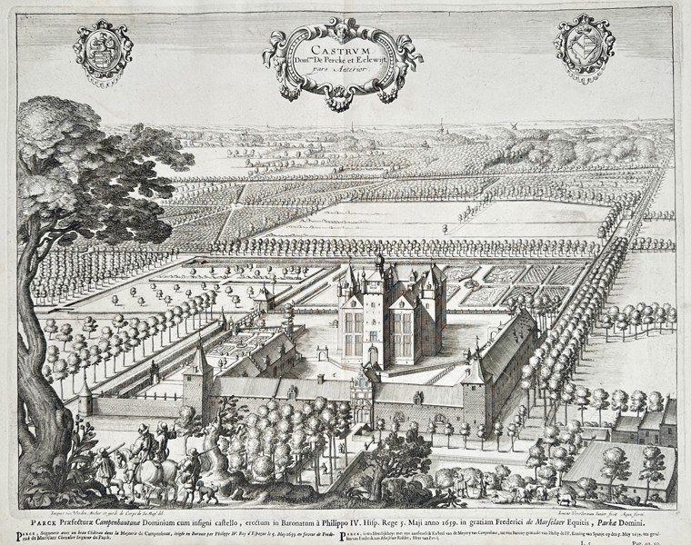 Jacob Le Roy (1633–1719) – View of Perce and Elewijt Castle – Belgium – Engraving (1694)