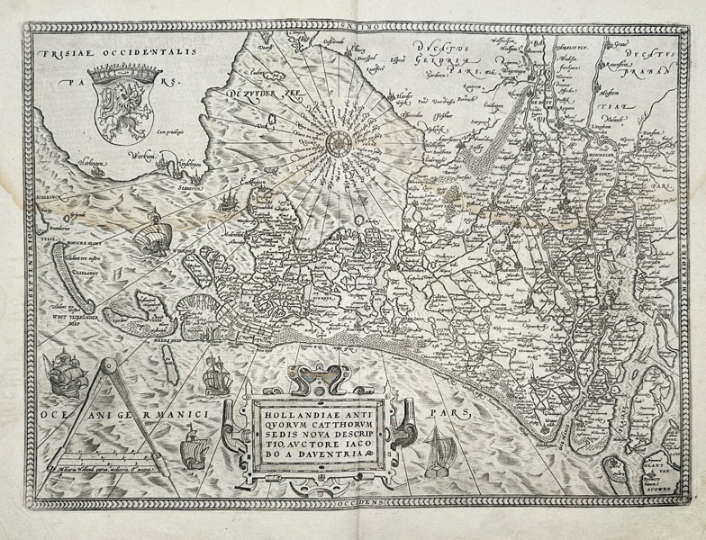 Gerhard Mercator (1512–1594) – Map of Holland – Netherlands – Engraving (1633)