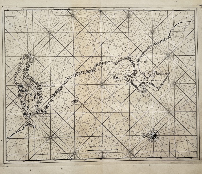 François Valentijn (1666–1727) – Sea Map of the South African Coast – South Africa – Engraving (1726)