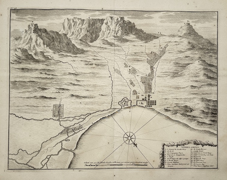 François Valentijn (1666–1727) – Map of the Cape of Good Hope and Table Mountain – South Africa – Engraving (1726)