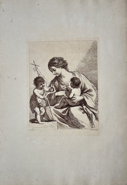 Francesco Bartolozzi (1727-1815) - Madonna and Child with St. John the Baptist - After: Giovanni Francesco Barbieri (Guercino)