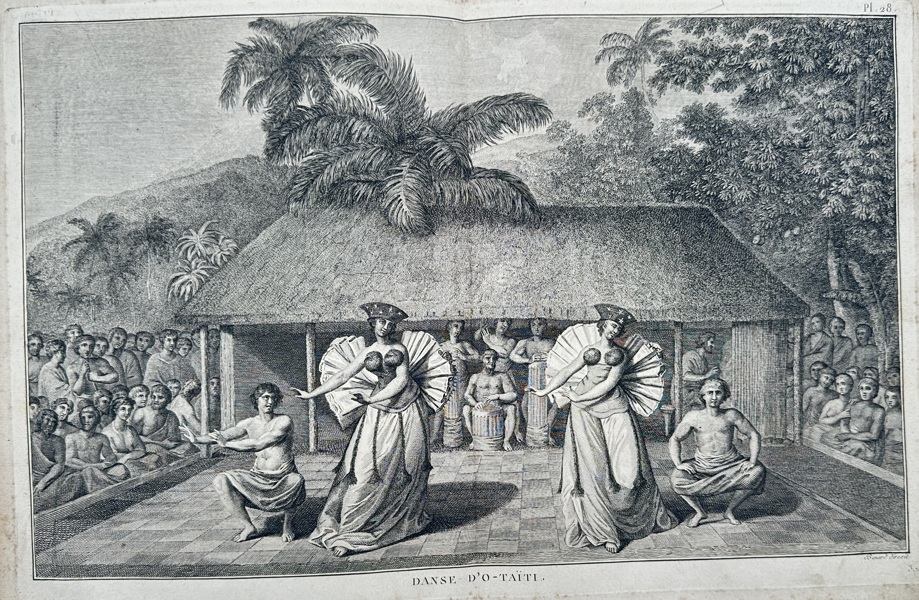 John Webber (1751–1793) – Dance in Otaheite (Tahiti) – French Polynesia – Engraving (1785)