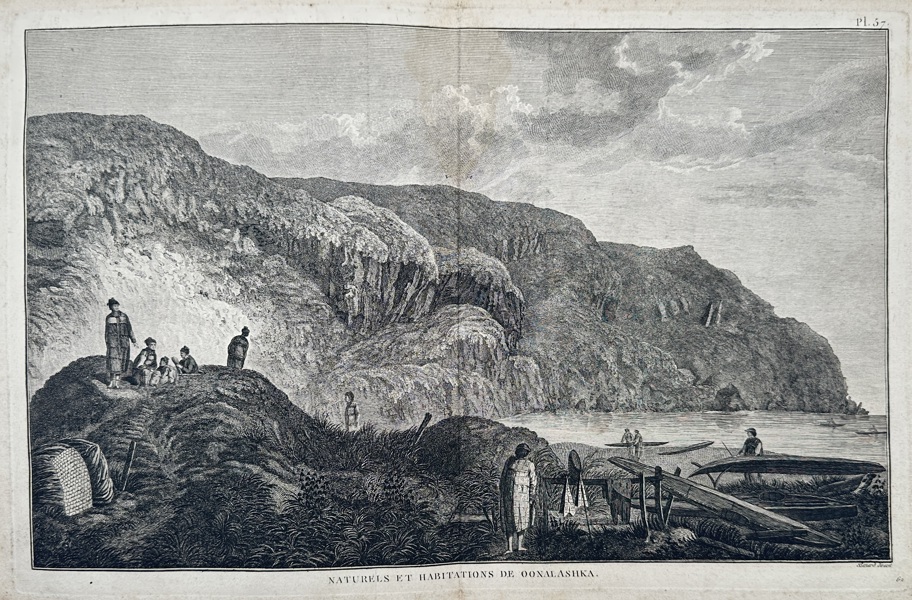 John Webber (1751–1793) – Natives and Habitations of Unalaska – Alaska, USA – Engraving (1785)
