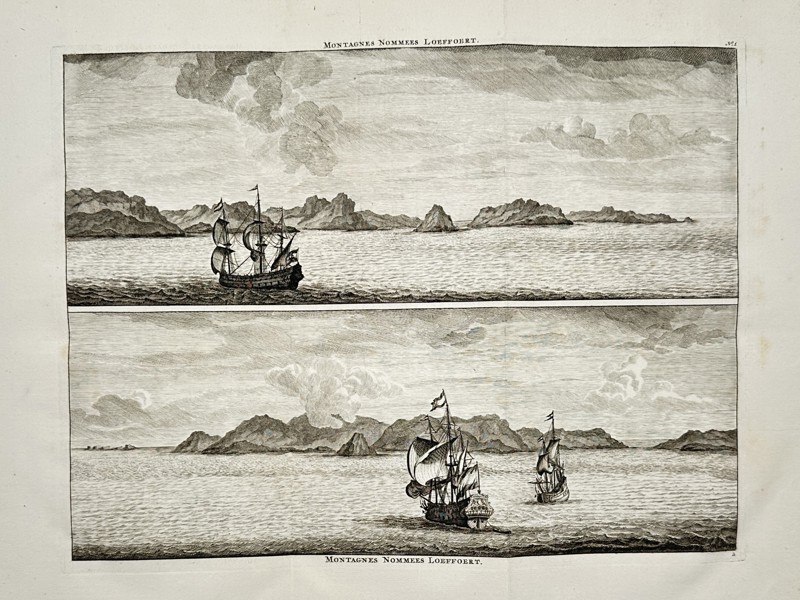 Cornelis de Bruyn (1652–1727) – Views of the Lofoten Mountains – Engraving (1711)